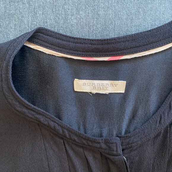 Burberry Brit Crew Neck Three-Quarter Sleeve Blouse, Black, Size S - Picture 4 of 9
